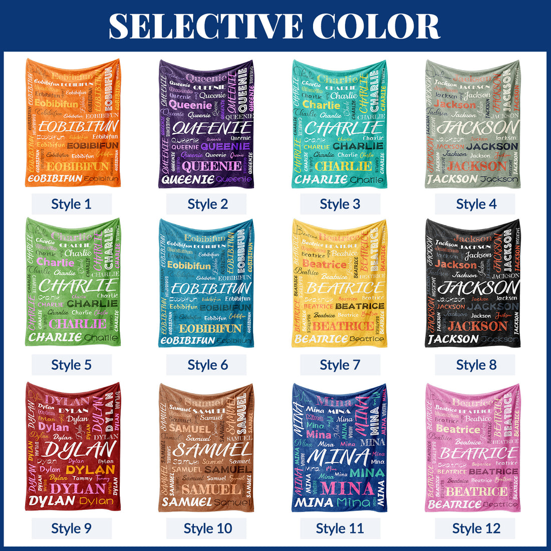 Personalized Baby Blanket，Custom Baby Blanket with Name--12styles