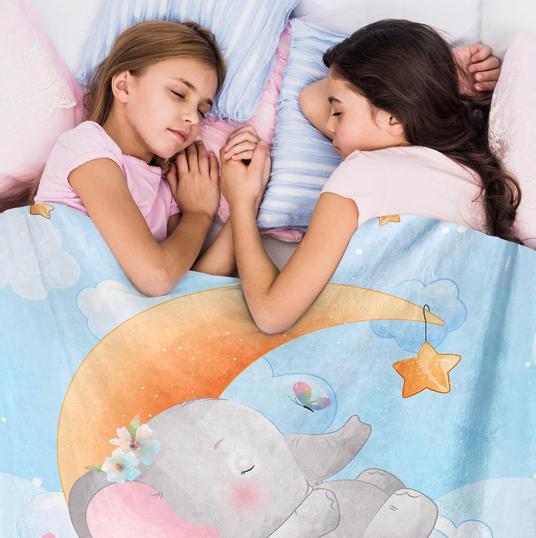 EOBIBIFUN Personalized Baby Blankets, Custom Baby Blanket,Baby Blanket with Name for Boys, Best Gift for Baby, Newborn Elephants Flush Fleece,24-Hour Shipping