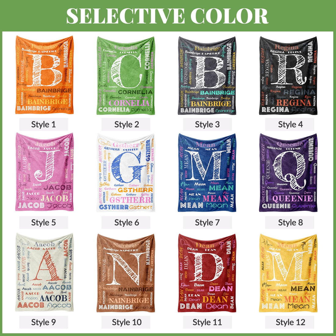 EOBIBIFUN Personalized Baby Blanket---12 styles