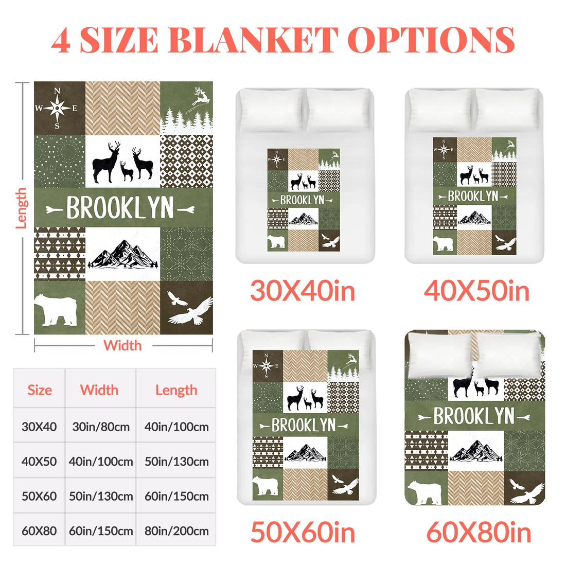 EOBIBIFUN Personalized Baby Blanket，Custom Baby Blanket with Name, Customized Baby Name Blanket, Customize Baby Blanket for Baby Girl or Boy, Best Gift for Baby, Newborn, 24-Hour Shipping (Style 27)