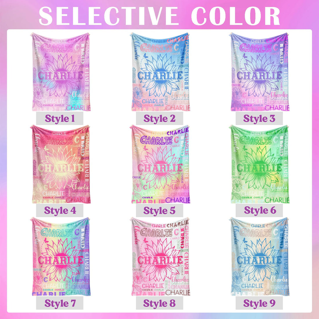 EOBIBIFUN Custom Name Blanket  for Adults & Kids, 9 Colors, 7 Sizes