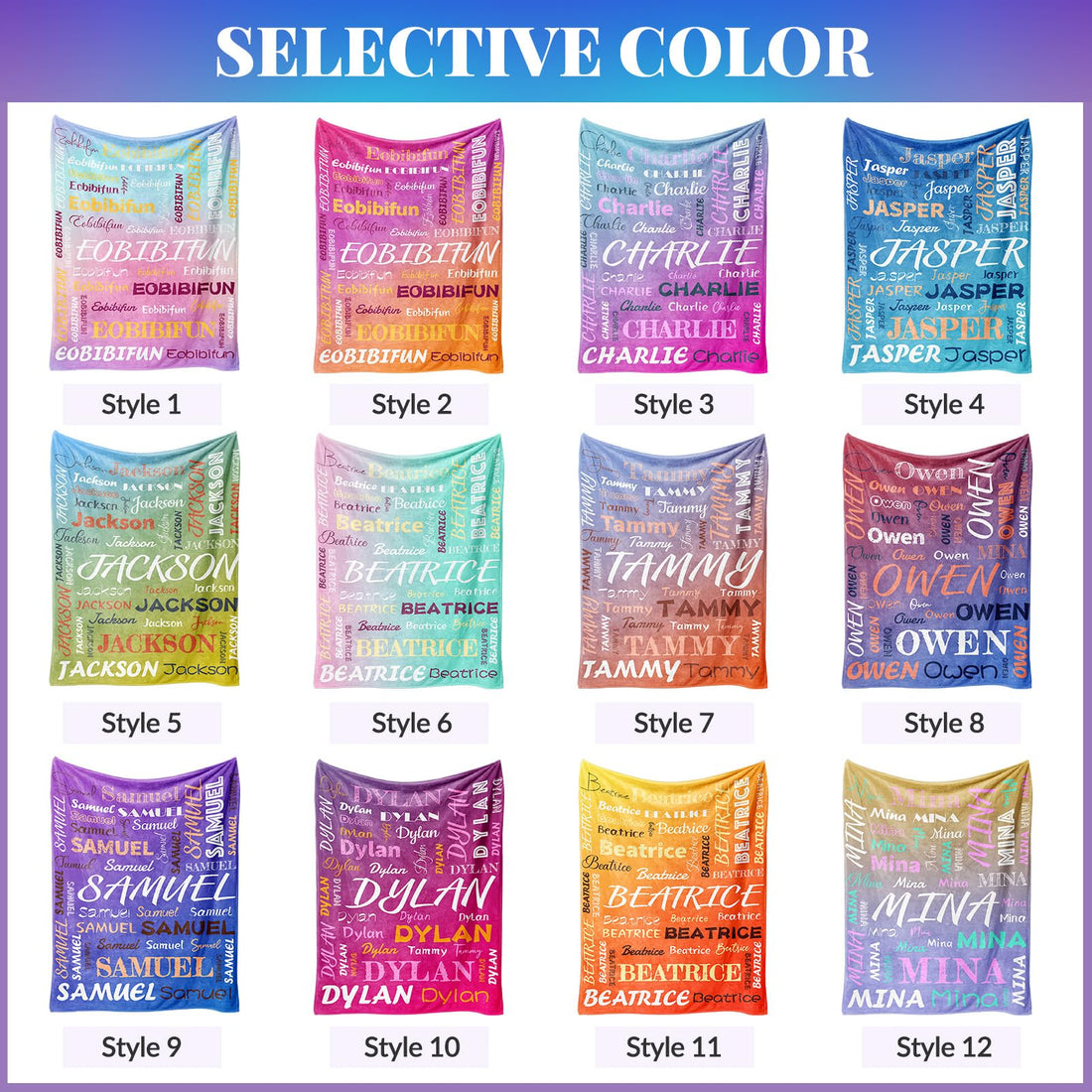 EOBIBIFUN Personalized Baby Blanket--12 styles