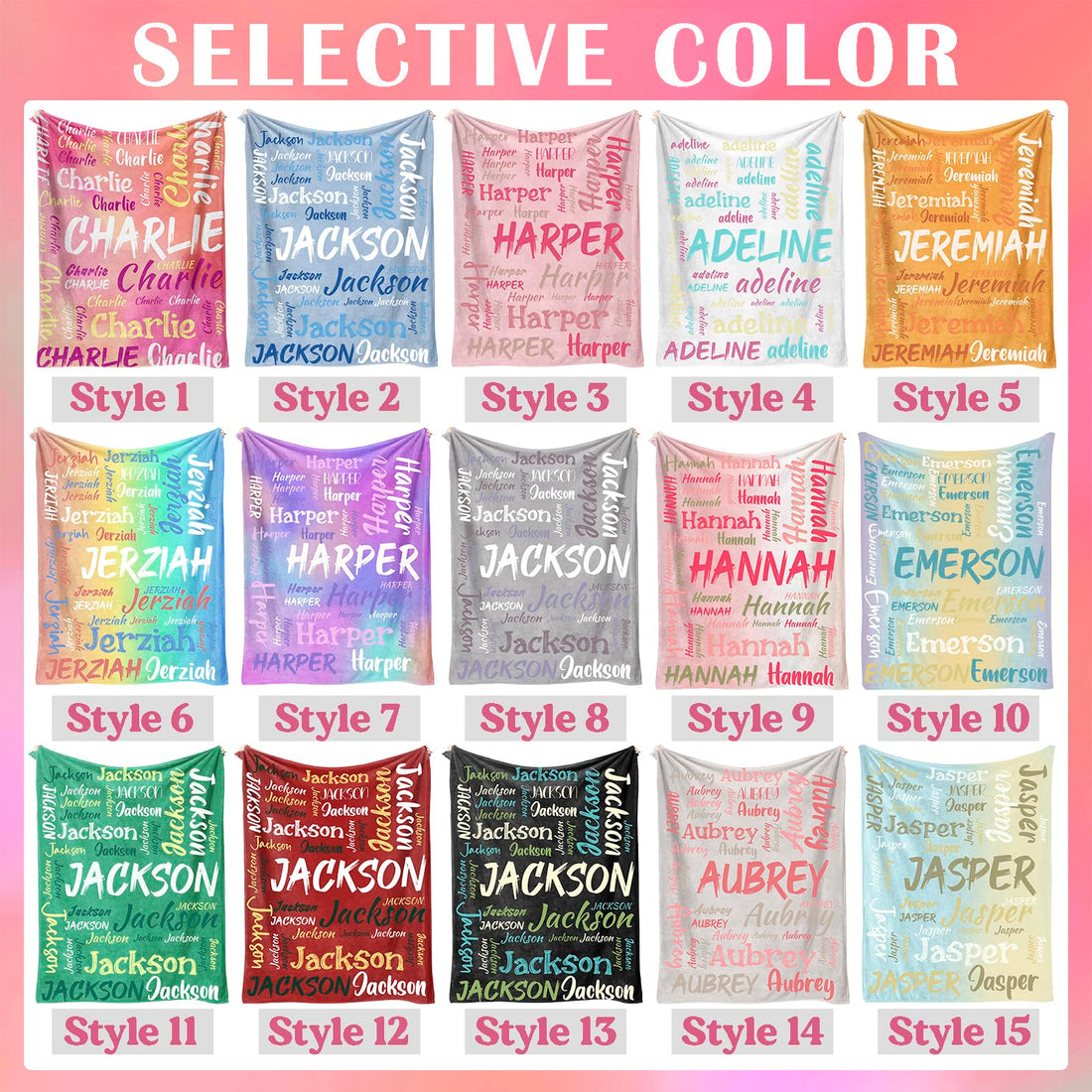 EOBIBIFUN Personalized Name Blanket for Baby,Kids,  Boys Girls--15 styles