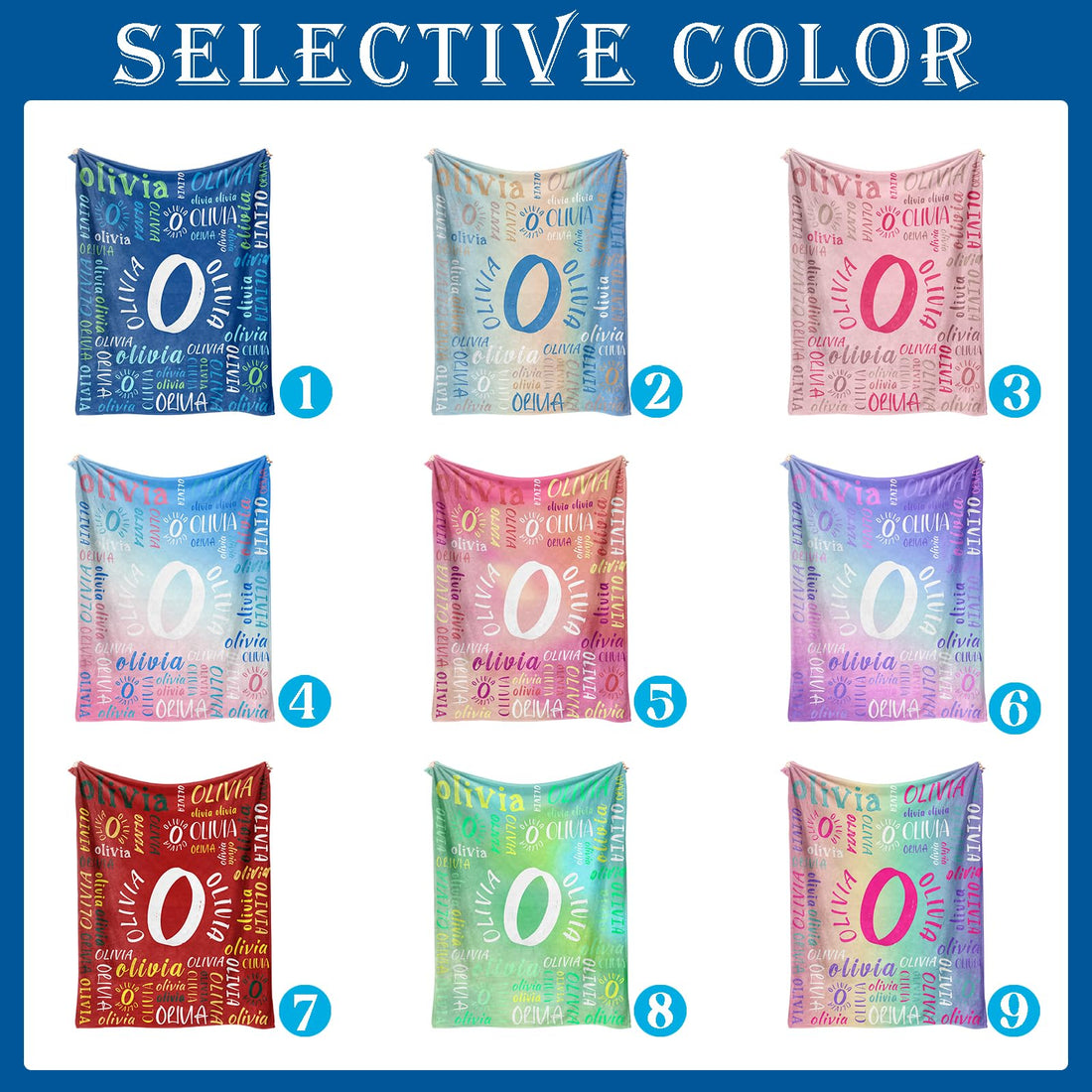 Personalized Name Blankets --9 styles