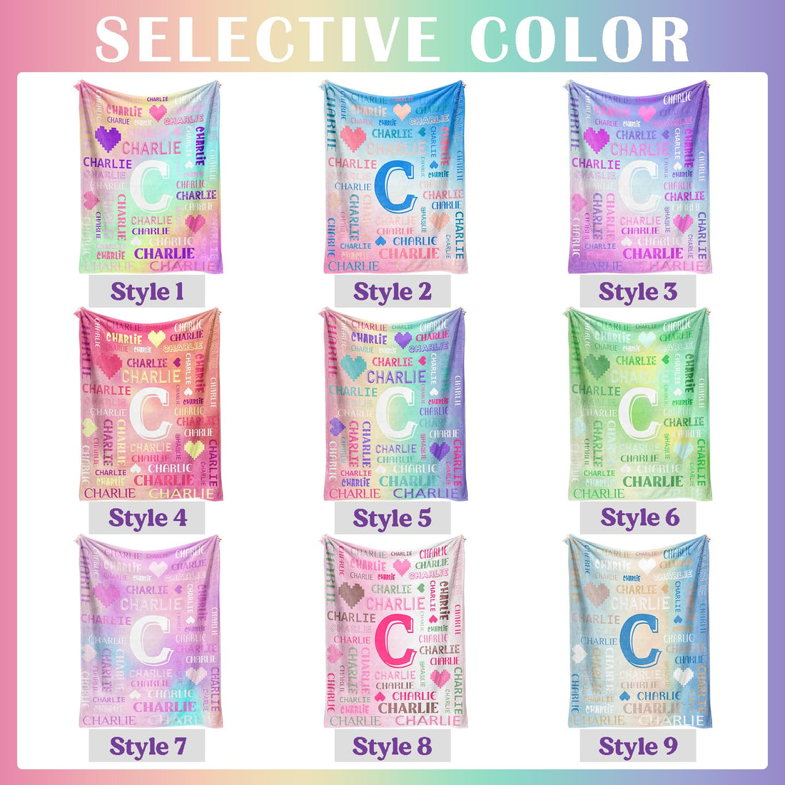 EOBIBIFUN Personalized Custom Name Blanket, Perfect for Kids, Boys, Girls, Adults -9 styles