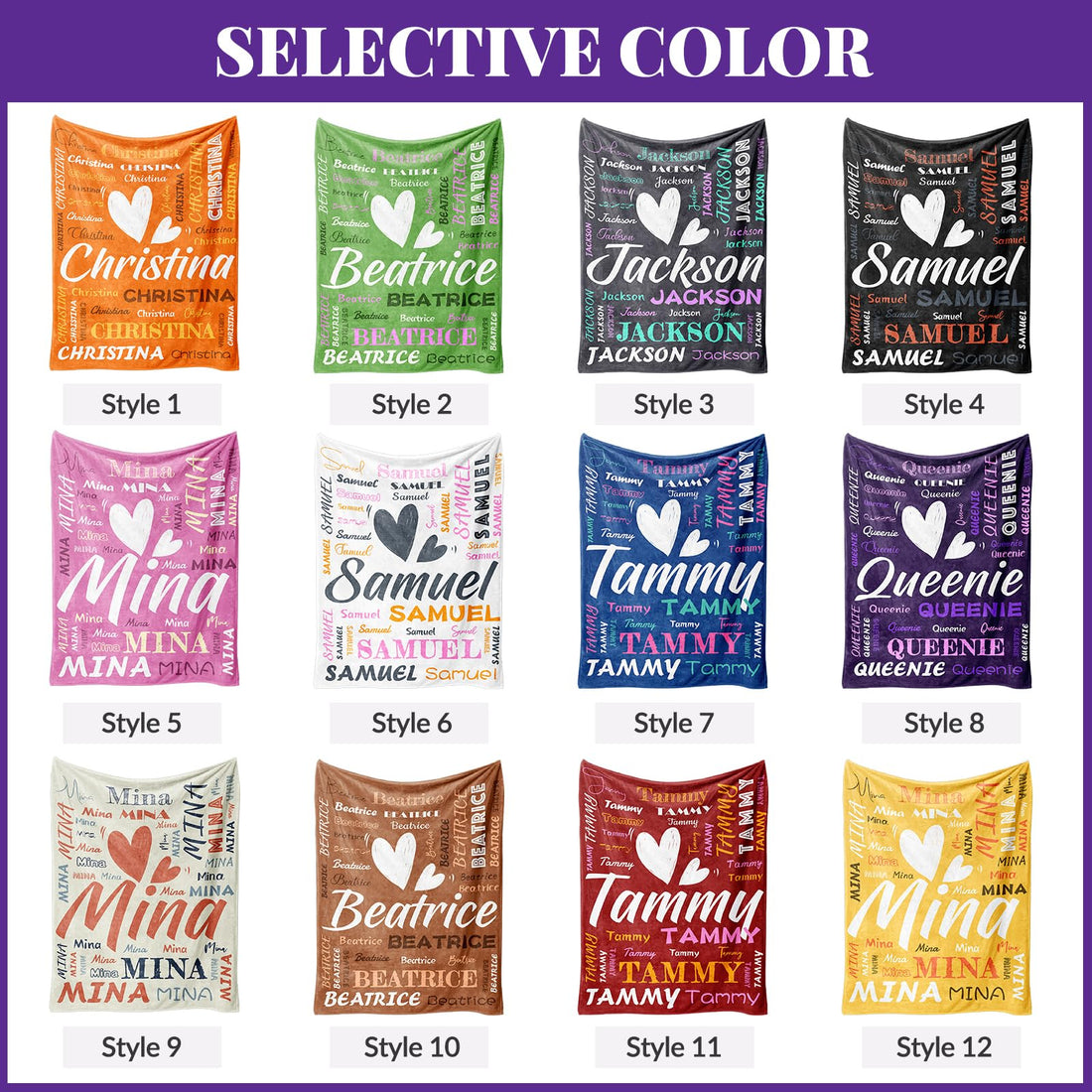 EOBIBIFUN Custom Baby Blanket with Name-12styles